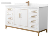 Marlena 60" Single Vanity, Cultured Top, Bronze Trim