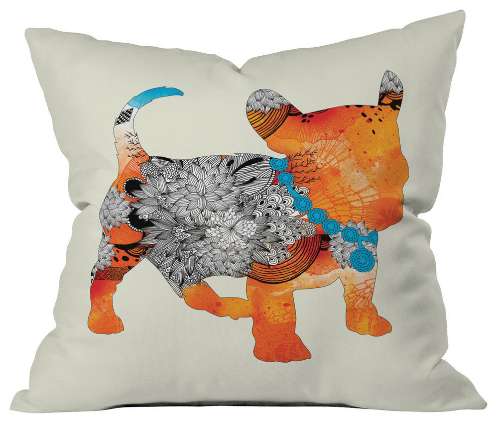 Deny Designs Iveta Abolina Puppy Frenchie Outdoor Throw Pillow