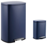Connor 13-Gallon Trash Can With Soft-Close Lid and Mini Trash Can, Navy