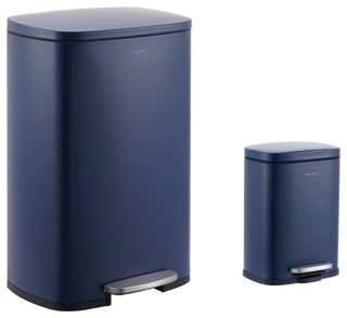 Connor 13-Gallon Trash Can With Soft-Close Lid and Mini Trash Can, Navy