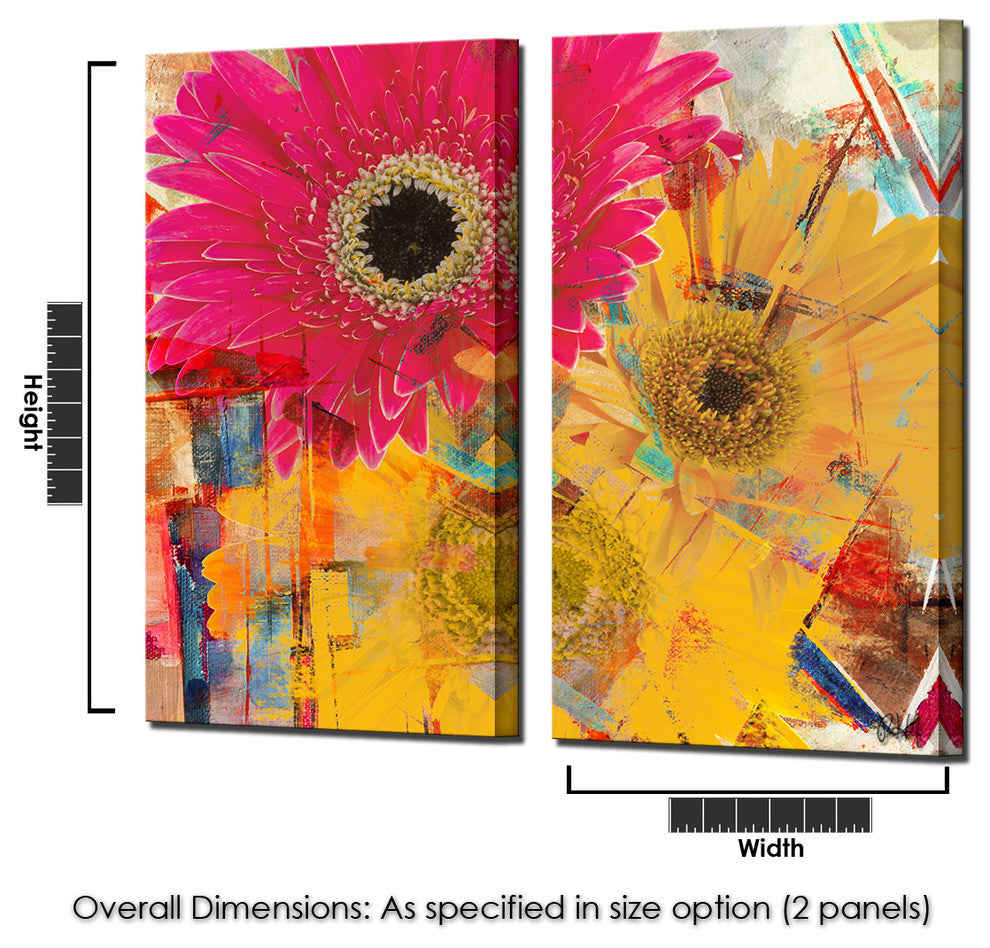 Painted Petals XXXV Canvas Art, 2-Piece Set, 24"x12"