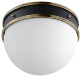 Maxim 12419 Duke 13"W Flush Mount Globe Ceiling Fixture - Black / Weathered