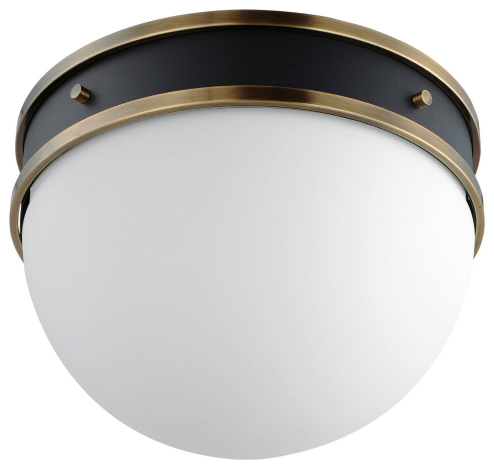 Maxim 12419 Duke 13"W Flush Mount Globe Ceiling Fixture - Black / Weathered