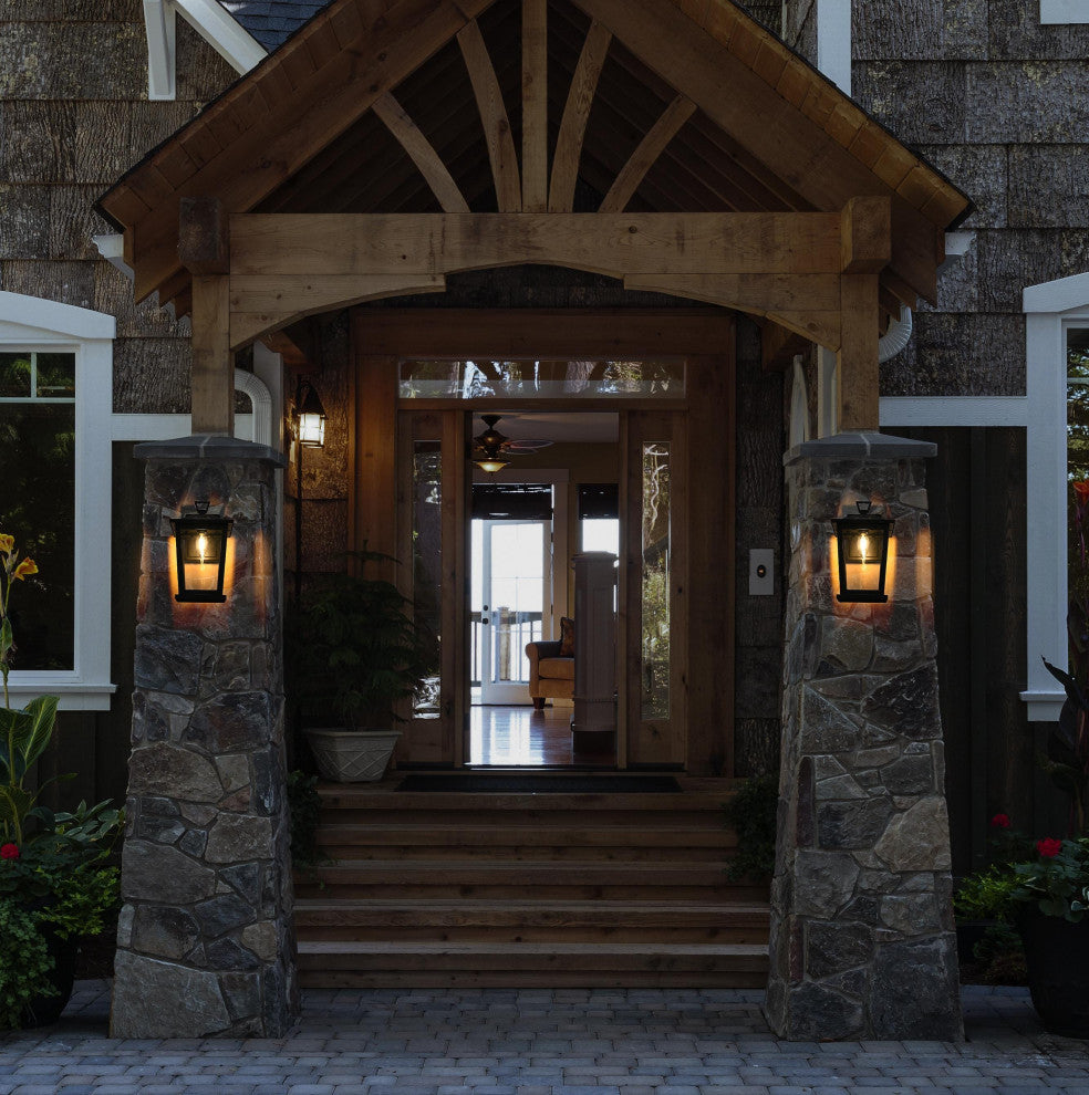 Home Living 7" Outdoor Wall Sconce, Black