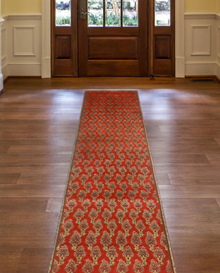 Fine Vintage Distressed Mariam Red/Beige Runner, 1'6x7'4