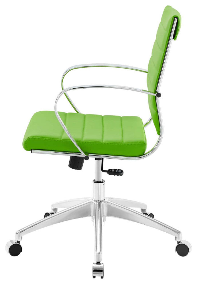 Computer Work Desk Chair, Faux Leather, Green, Modern, Home Business Office