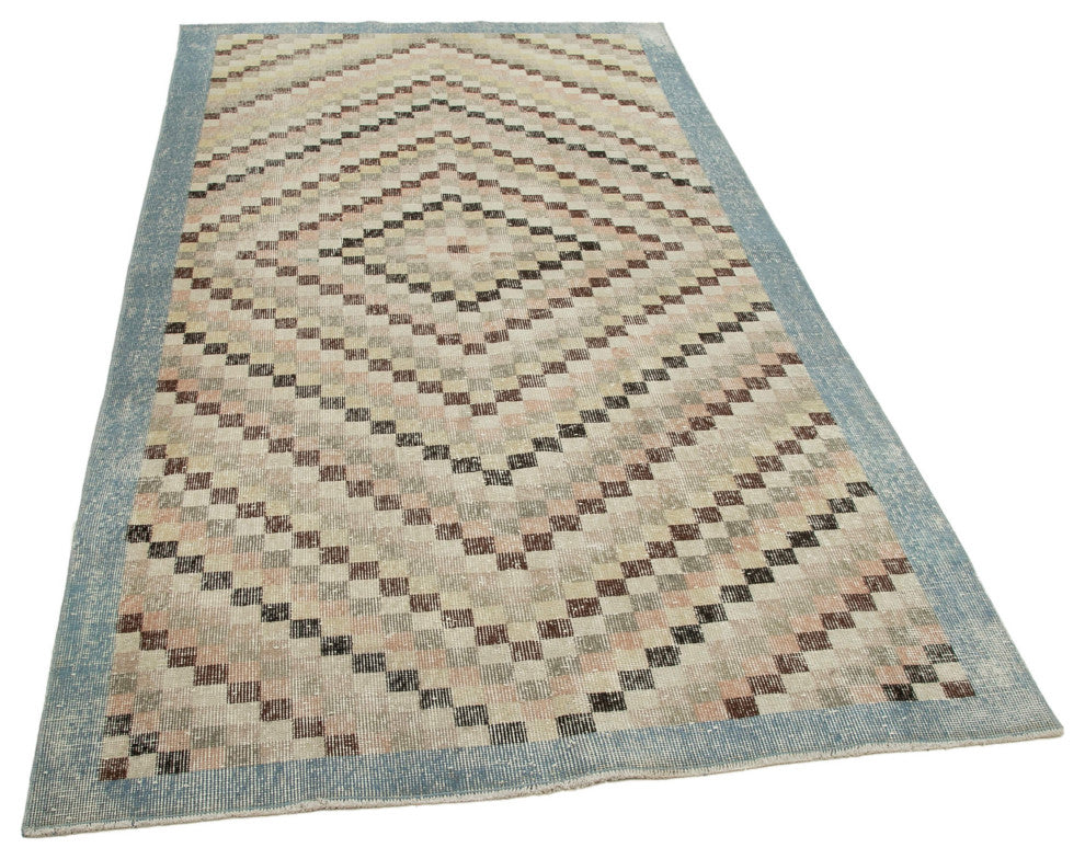 Rug N Carpet - Handmade Oriental 4' 8'' x 8' 7'' Low Pile  Vintage Rug
