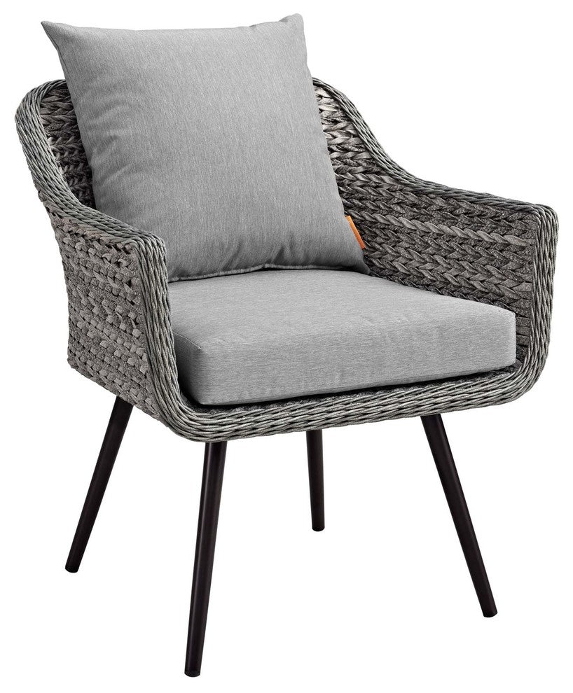 Endeavor 3 Piece Outdoor Patio Wicker Rattan Sectional Sofa Set Gray Gray