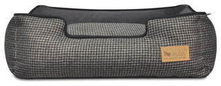 Lounge Bed Houndstooth, Black and Grey, Medium