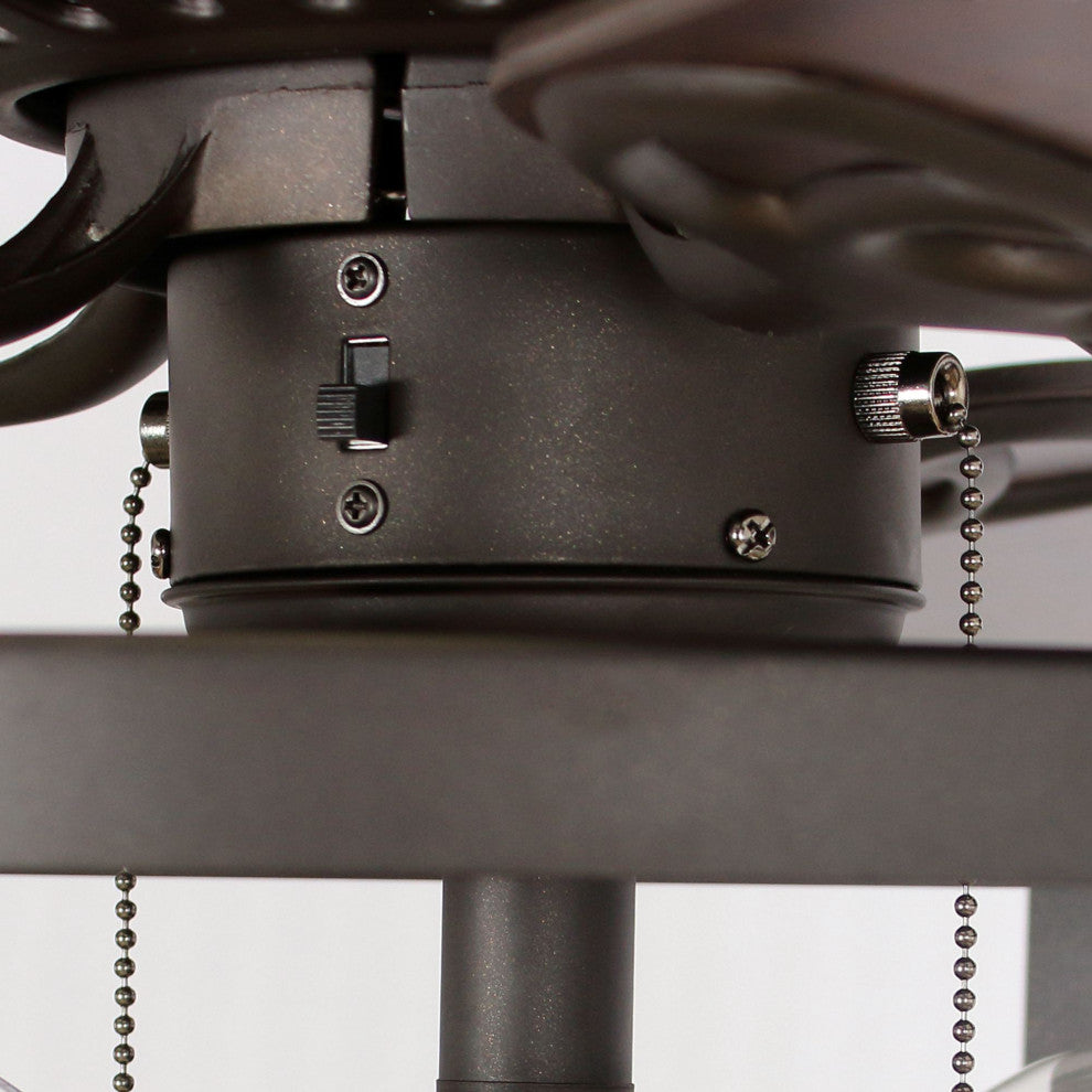 52 in Modern Ceiling Fan with Remote Control in Black