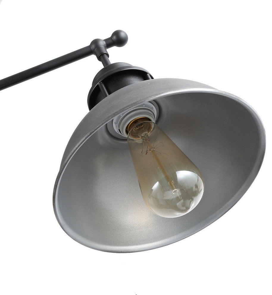 LALUZ 3-Light Linear Industrial Kitchen Island Lighting, Matte Black and Gray