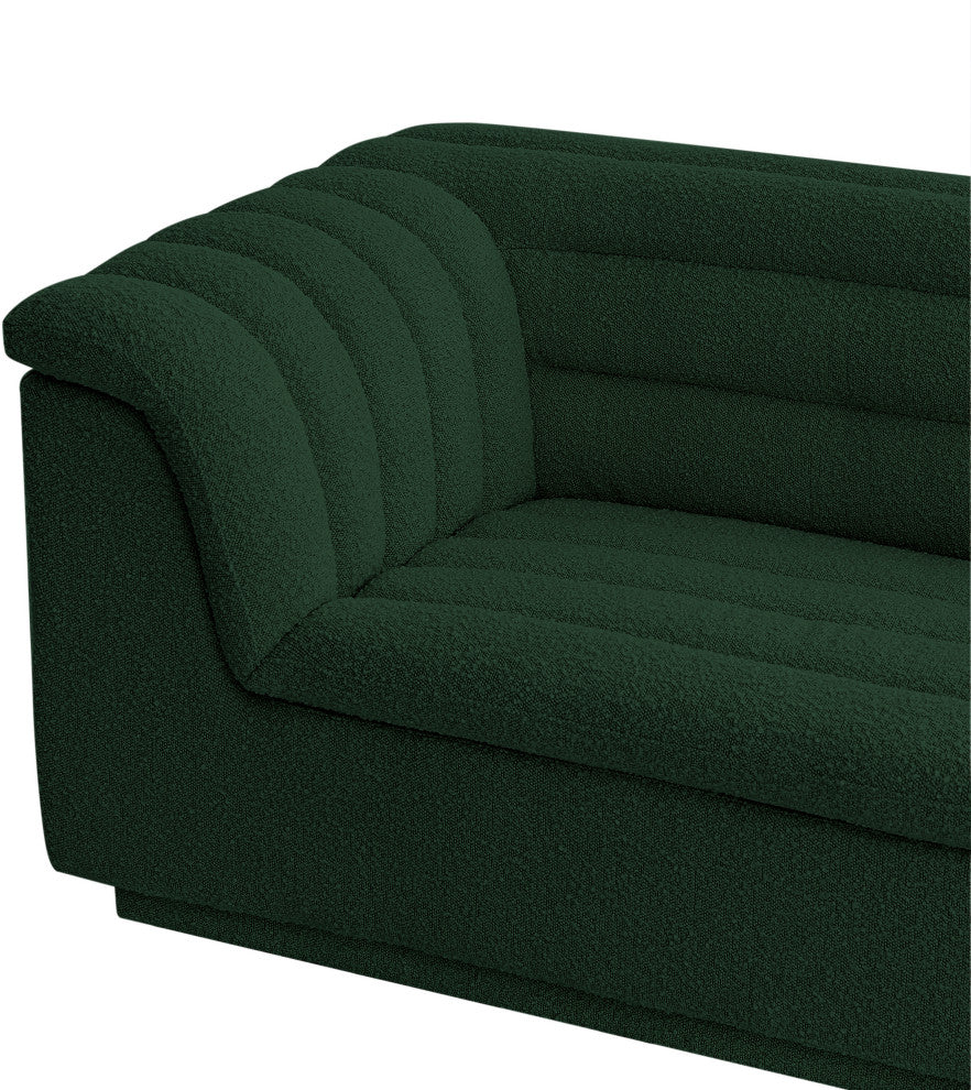 Cascade Upholstered Set, Green, Boucle Fabric, Sofa