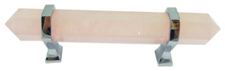 Rose Quartz Drawer Pull 6" Closet Pull , Chrome