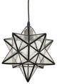 Moravian Star Pendant Light Seeded Glass Shade 12"