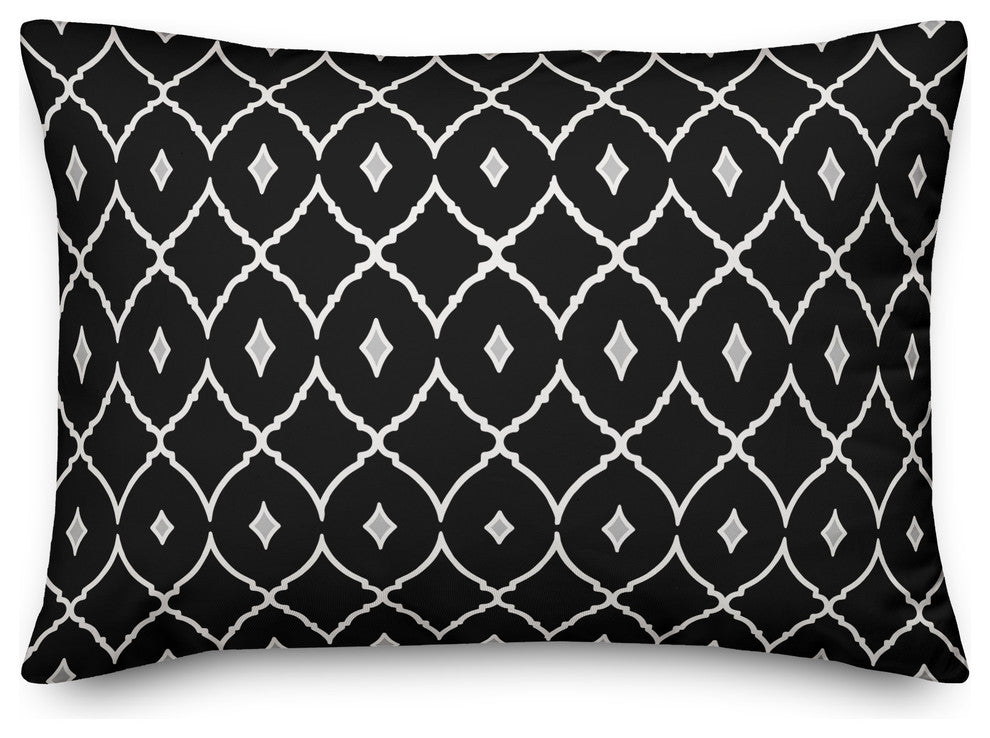 Black and Gray Diamond 14x20 Lumbar Pillow