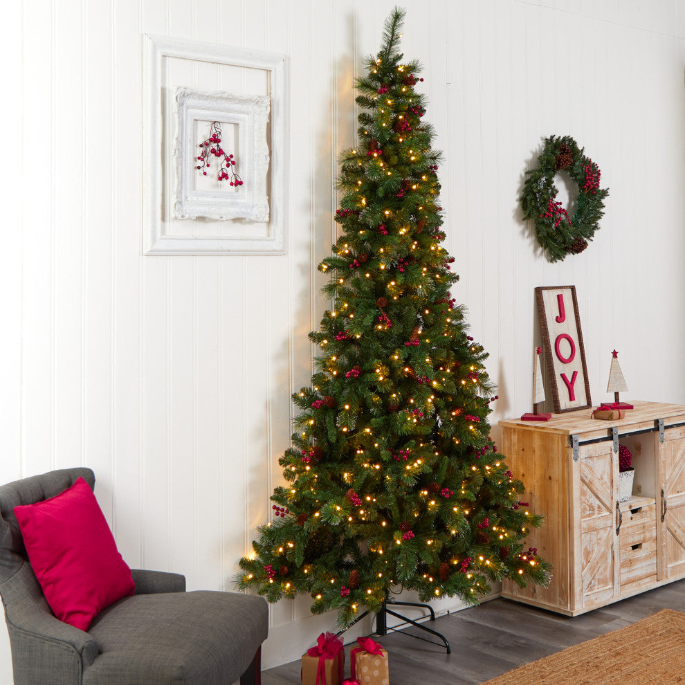 T3320 8 Flat Back Montreal Mountain Pine Artificial Christmas Tree