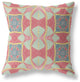 16" Red Yellow Cosmic Circle Boho Suede Throw Pillow