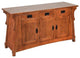 Crafters and Weavers Arts and Crafts Wood Console Cabinet in Cherry