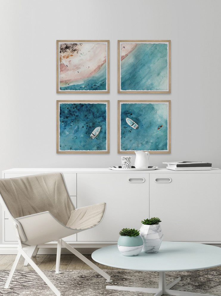 Sailing to the Vast Sea Quadriptych, 24"x24"