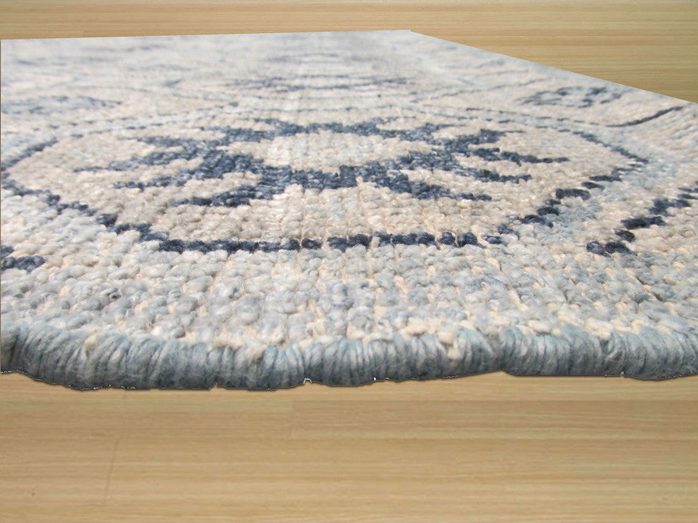 Blue Transitional Geometric Kotan Area Rug
