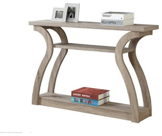 Pemberly Row 47" Three Tier Hall Console Accent Table in Dark Taupe
