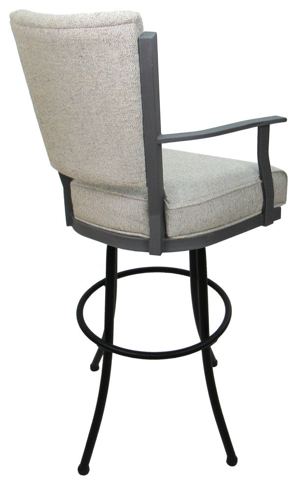 Montana Extra Tall 34" (35") Metal Bar Stool - Noam Base, Hemsath Slate - Grey, 34"