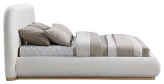 Vaughn Bed, Cream, King, Chenille Fabric, Natural Finish