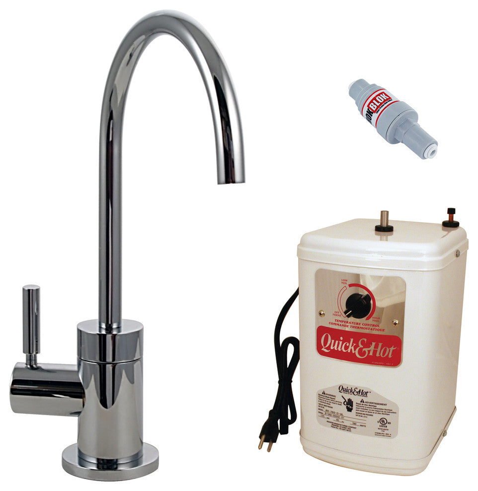 Premium Contemporary 9" Hot Water Dispenser And Tank In Polished Chrome