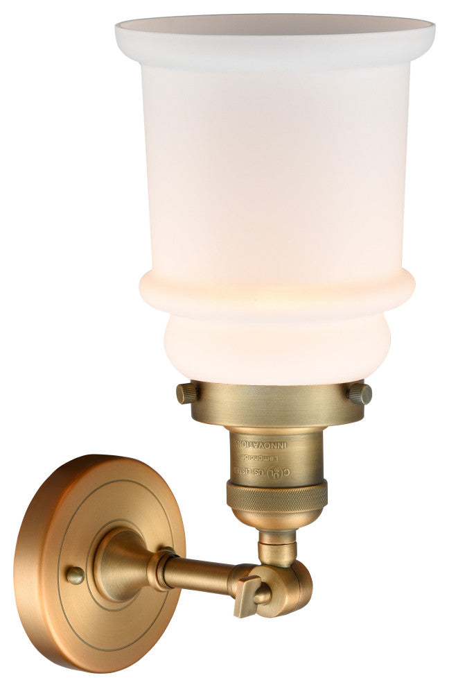 Canton 1-Light Sconce, Brushed Brass, Matte White