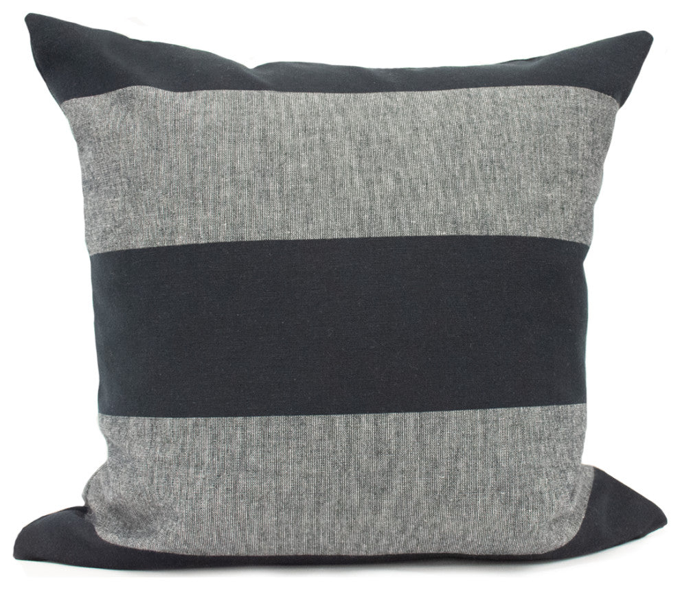 Coal Stripe Cushion Cover, 13" X 18"