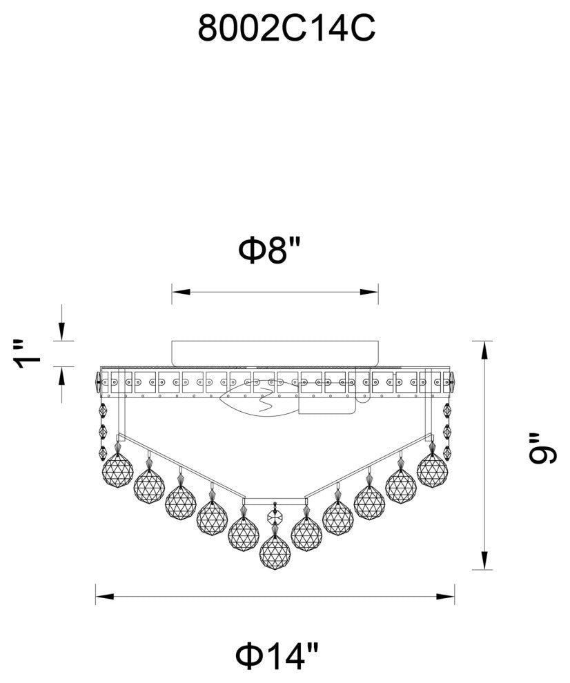 Luminous 4 Light Flush Mount With Chrome Finish