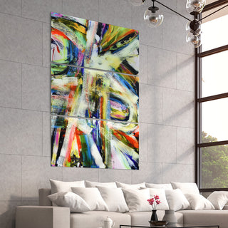 "Rock Star " Frameless Free Floating Tempered Glass Panel Graphic Wall Art Set