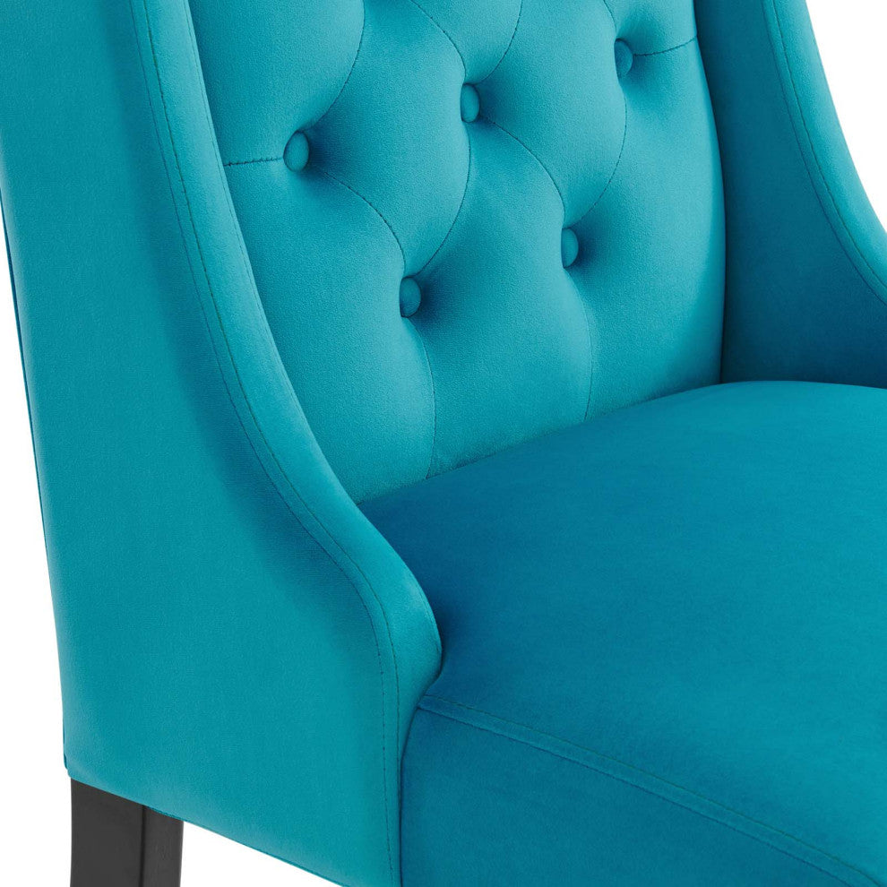 Baronet Performance Velvet Dining Chairs, Set of 2, Blue