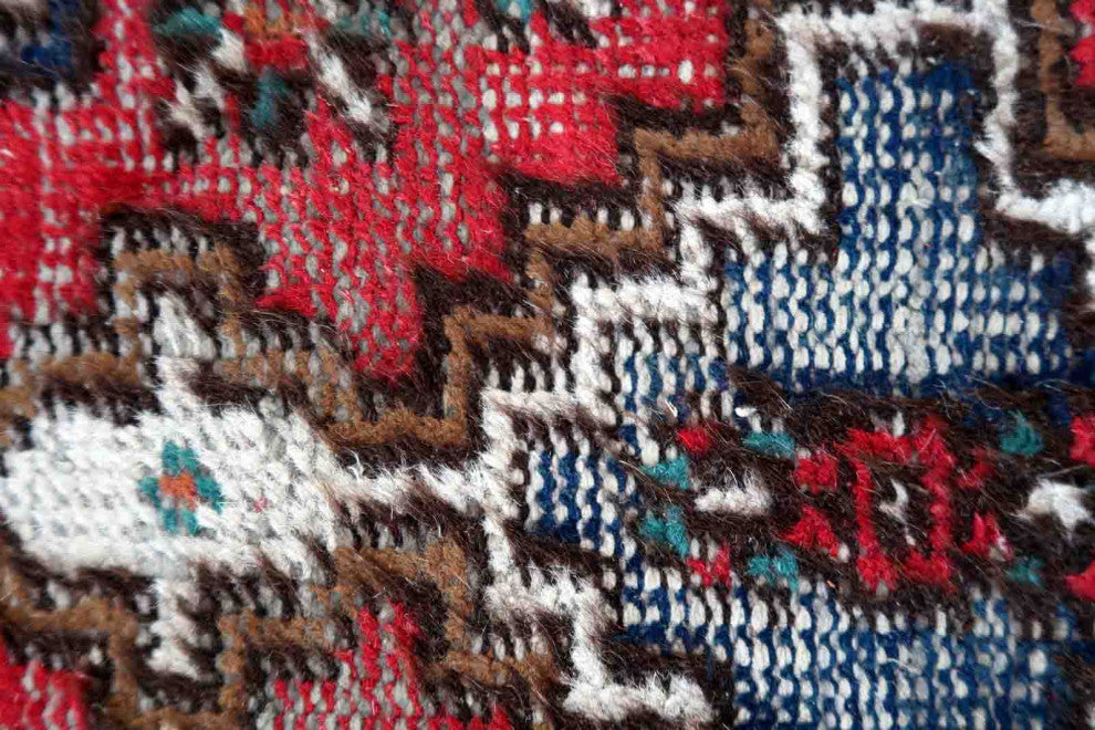 Handmade Vintage Persian Hamadan Rug 1.8'x2.9', 55cmx88cm 1970s