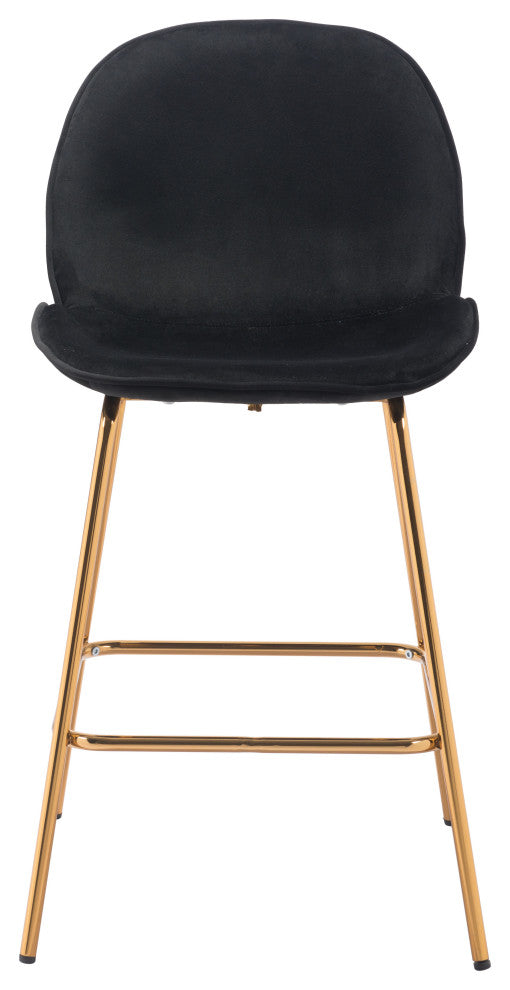 Siena Counter Chair, Set of 2 Black & Gold