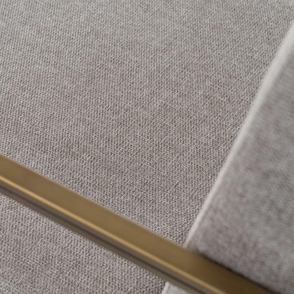 Modrest Burnham Modern Light Grey and Brass Arm Dining Chair