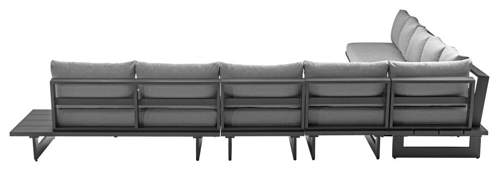 Maldives Grey Water Resistant Fabric Outdoor Patio Modular Sectional