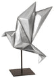 Origami Bird Table Top Sculpture, Silver Leaf