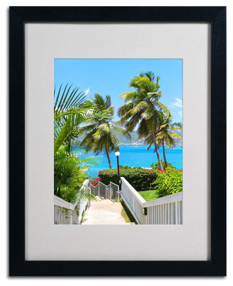 'Virgin Islands 3' Matted Framed Canvas Art by CATeyes