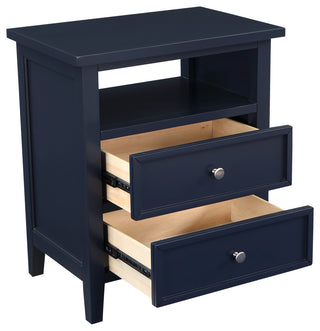 Walker Midnight Blue 2 Drawer Nightstand