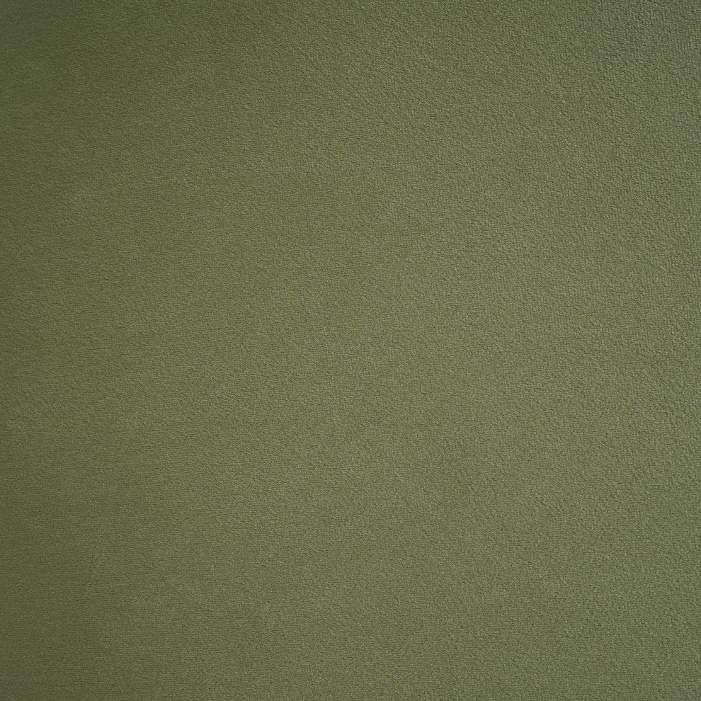 Inia Modern Upholstered Velvet Round Ottoman, Olive Green