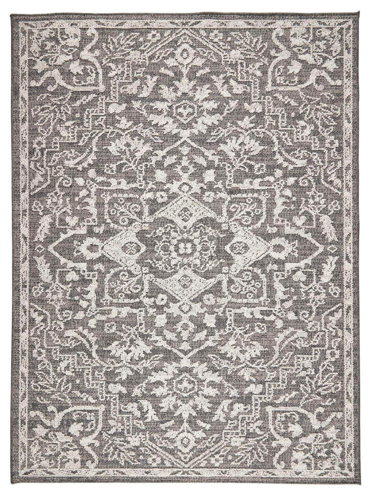 Resort Heriz Area Rug, Gray, 6'7"x9'4"