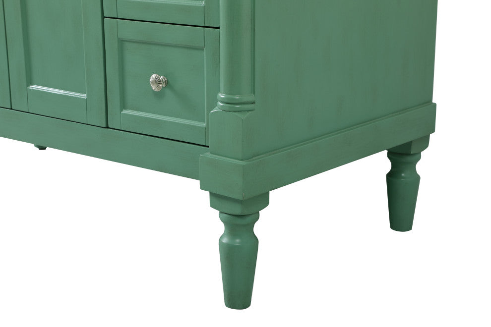 42" Single Bathroom Vanity, Vintage Mint With Ivory White Engineered Marble