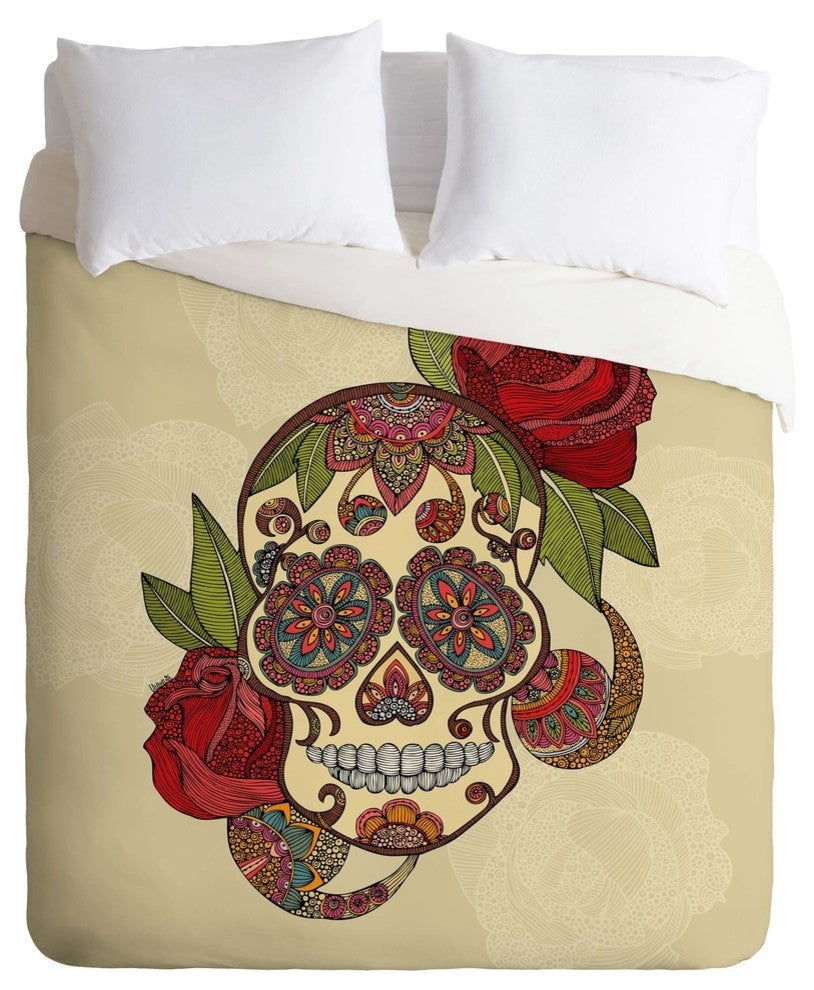 Deny Designs Valentina Ramos Sugar Skull Duvet Cover - Lightweight