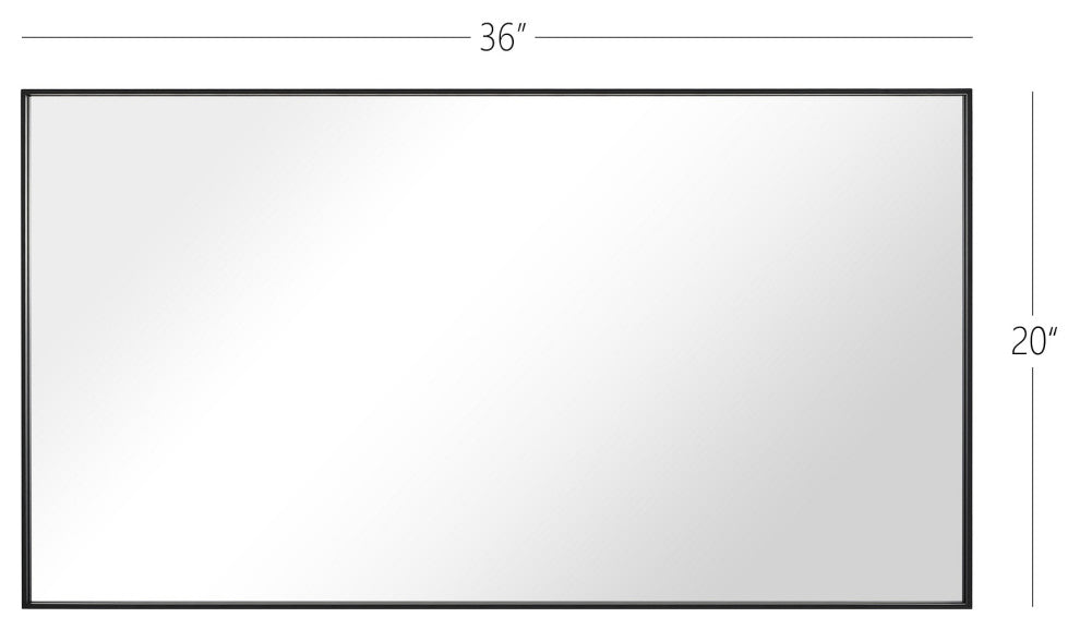Rectangle Metal Framed Wall Mirror Bathroom Vanity Mirror, Black, 20"x36
