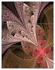 "Beautiful Fractal Flower in Beige" Metal Wall Art, 3 Panels, 28"x36"
