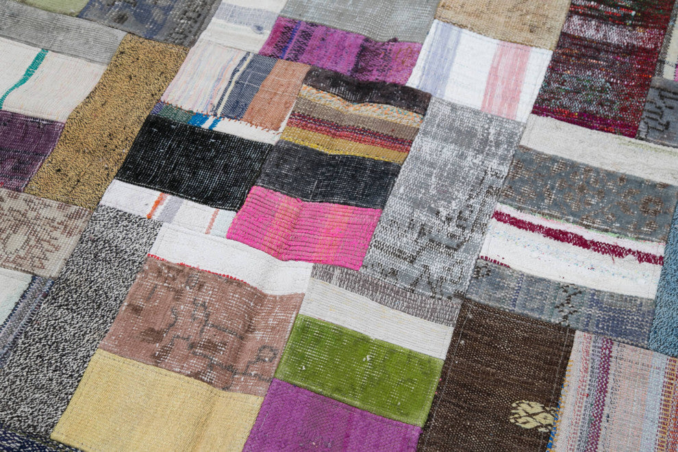 Rug N Carpet - Handmade Turkish 6' 7'' x 10' 0'' Unique Patchwork Kilim Rug
