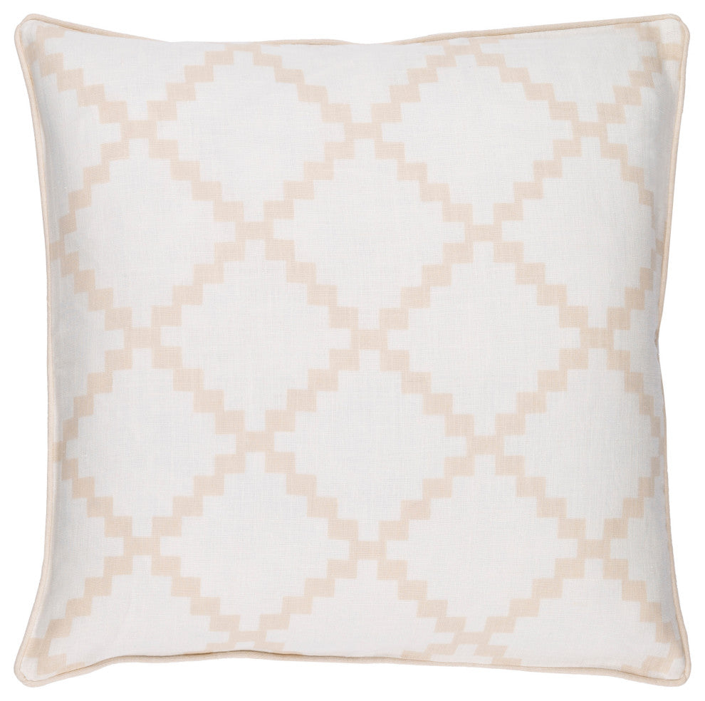 Surya Parsons PR-001 22"x22" Pillow Kit, White/Beige
