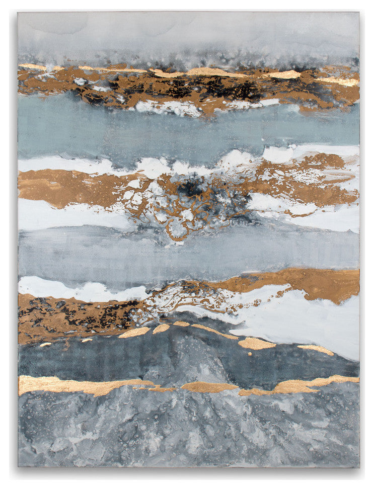 Shimmering Light Hand Painted Canvas, 55" X 2" X 75"