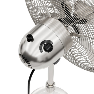 Hunter Classic Brushed Nickel 4-Blade Oscillating 3-speed Standing Fan